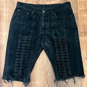 Helmut Lang Aviator-Style Denim Shorts, 28